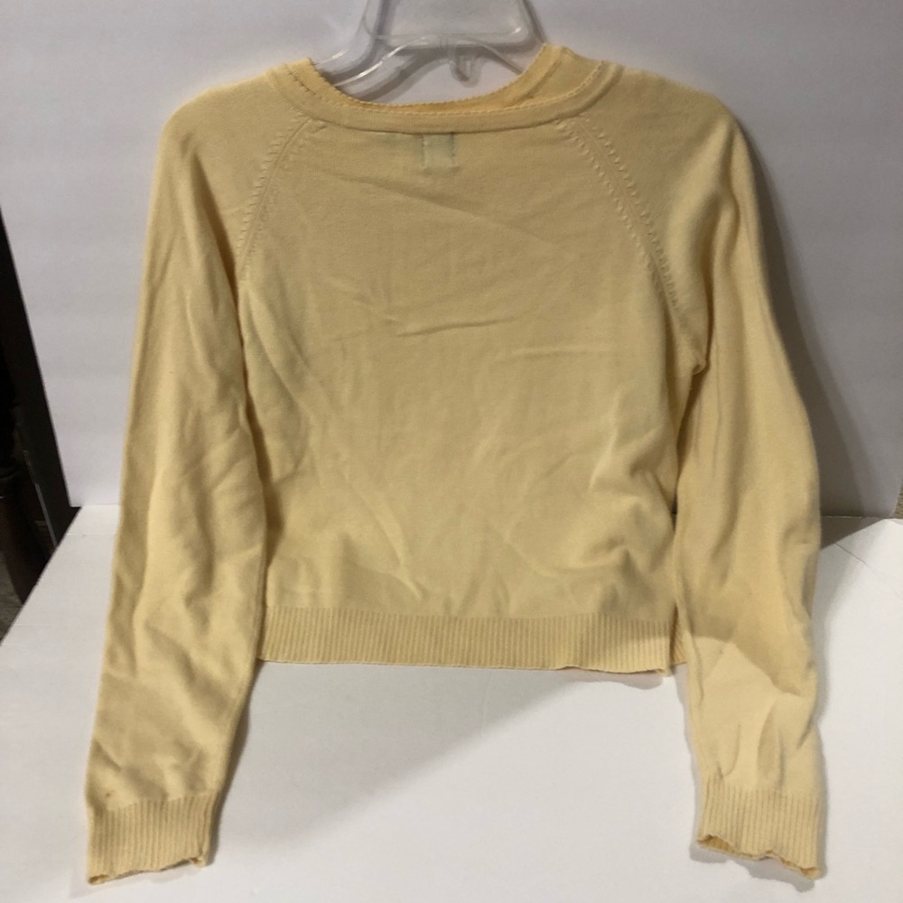 GAP Cream Yellow Cardigan Sweater Lightweight Knit - Picture 3 of 7